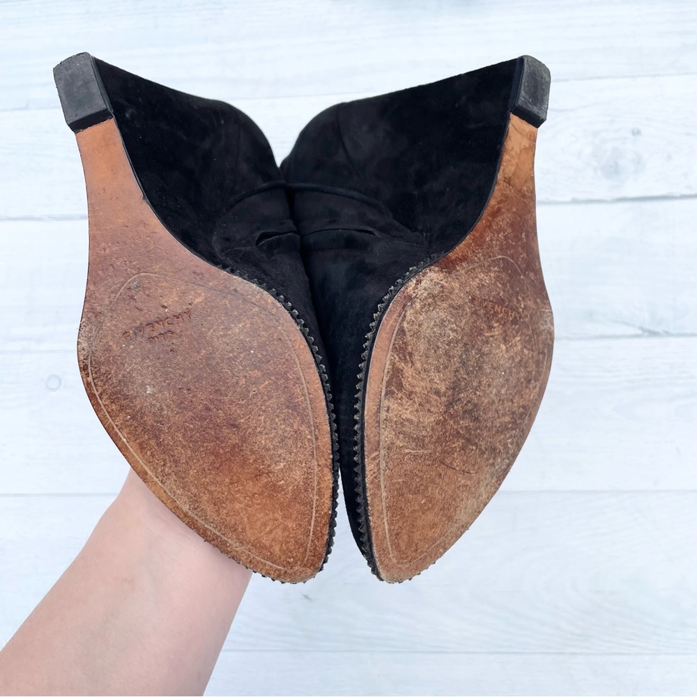 Givenchy Black Suede Wedge Ankle Bootie Size Unknown. See measurements below. - Picture 11 of 15